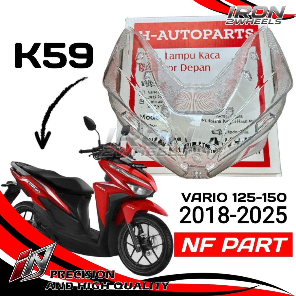 iRon 2Wheels MIKA LAMPU DEPAN VARIO 125 150 new 2018-2025 KACA LAMPU DEPAN VARIO MIKA LAMPU VARIO 12