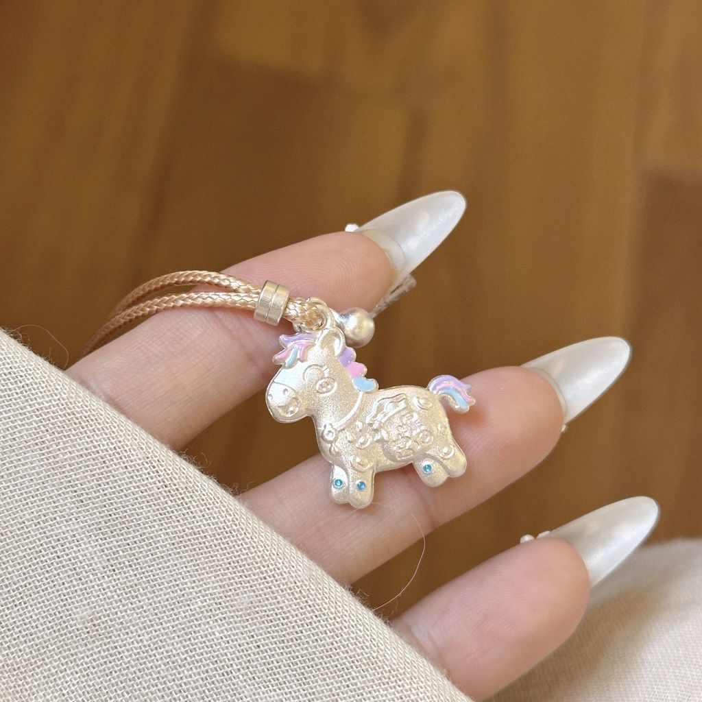 Liontin Pony - Kalung Perak Murni 999 Enamel Sterling Perak