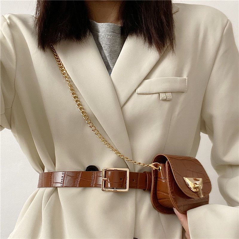 Pinggang buaya, tas kecil, tas pinggang wanita, tas pinggang wanita