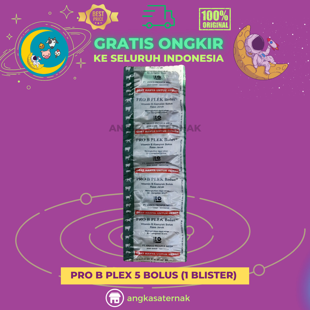 PRO B PLEX 5 BOLUS (1 BLISTER) - Vitamin B Komplek Untuk Hewan