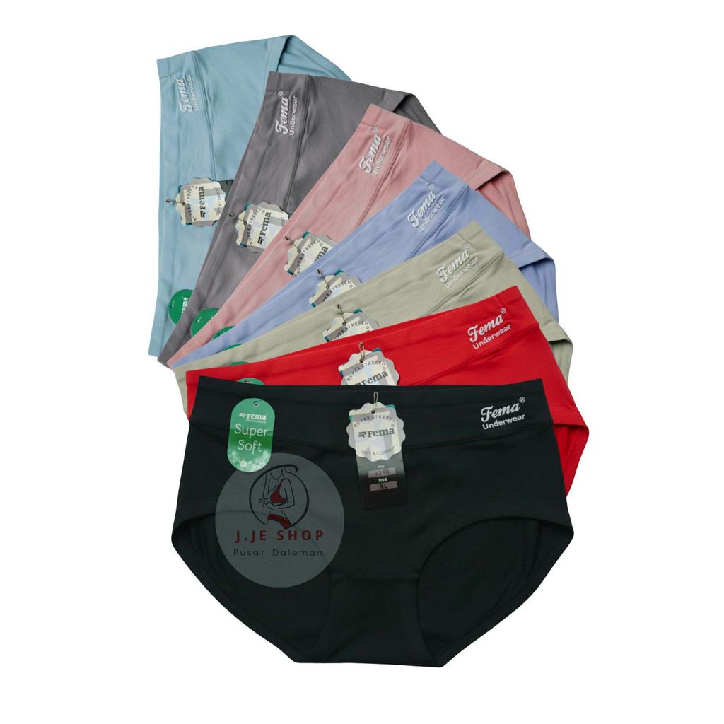 12Pcs CD Celana Dalam Wanita Dewasa Highwaist Korset Polos 3588 Bahan Super Soft Nyaman L XL XXL