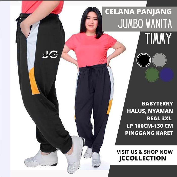 Celana Panjang Jumbo Wanita /  Jogger Big Size Woman Timmy / Sport Joger Pants Jumbo Size - JCCollec
