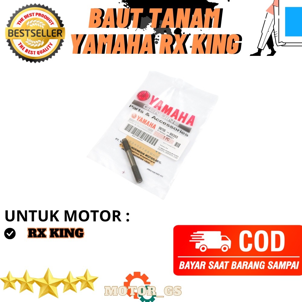 Baut Tanam Blok Head Motor Yamaha RX King / Baut Tanam Blok Seher RX-K - 90116-08393 ori onderdil