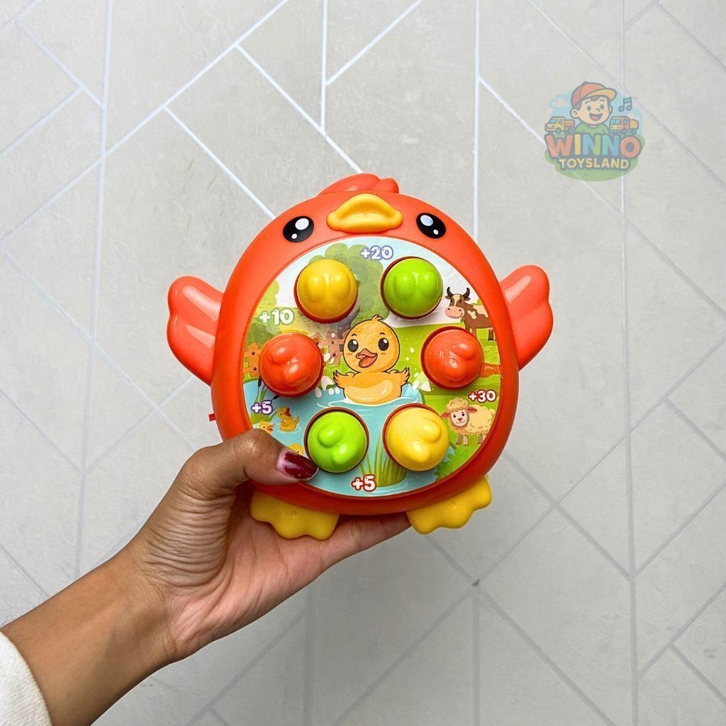 Mainan Lucu Pukul Tikus Musik Box Berlampu Motif Bebek dan Kura-kura Ukuran Jumbo Bisa Dibawa Kemana