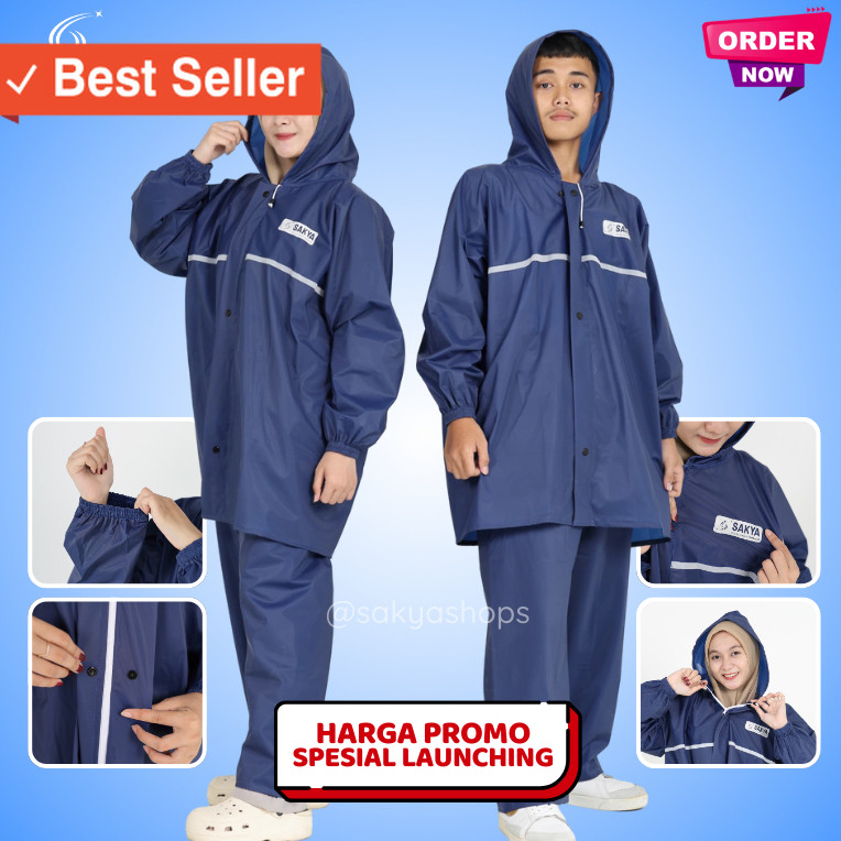 Jas Hujan Mewah Tebal tidak mudah sobek / NEW ARRIVAL JAS HUJAN "SAKYA" 100% ORI SETELAN PRIA WANITA