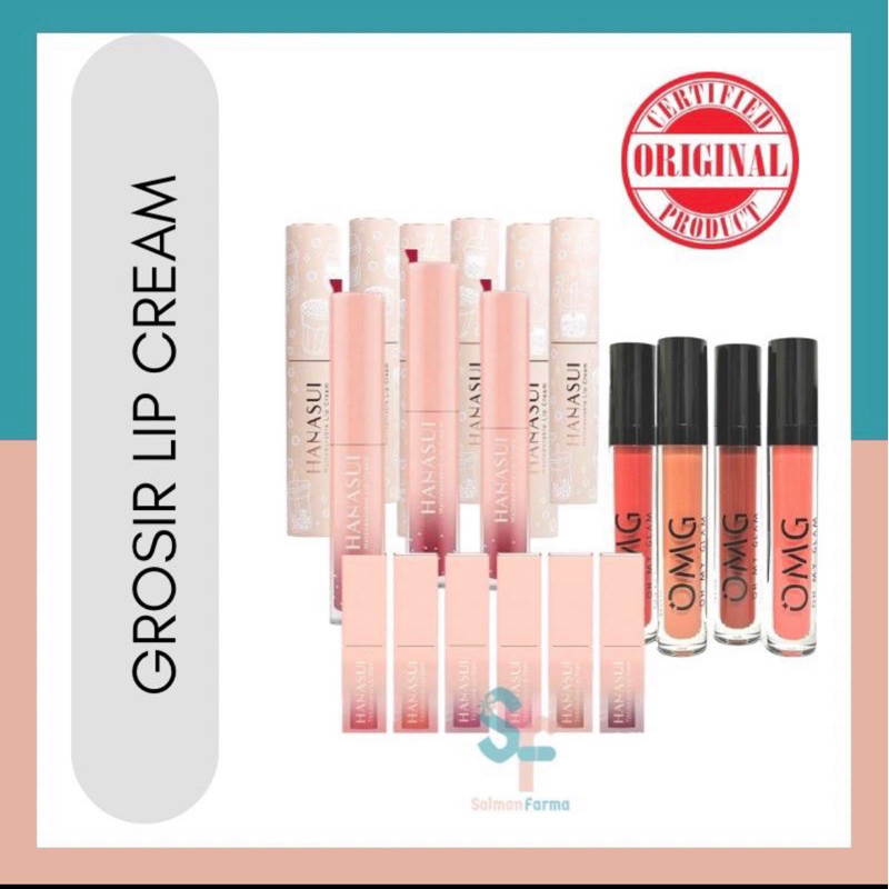 PAKET GROSIR Lipcream Hanasui/OMG/Implora/Azzura LUSIN 12pcs