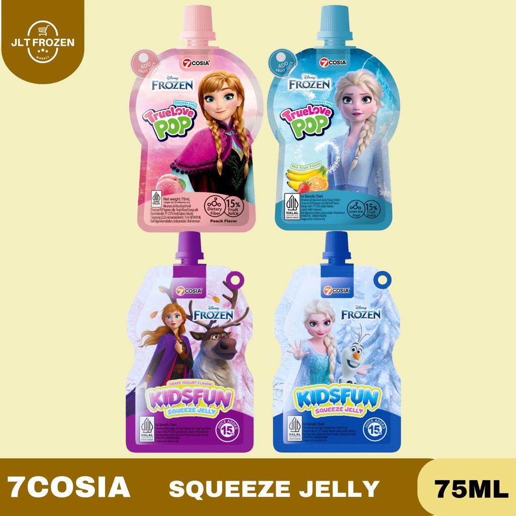 7Cosia Squeeze Jelly 75ML / Kidsfun / Truelove Yoghurt / Grape / Peach / Mix Fruit / Minuman Jeli An
