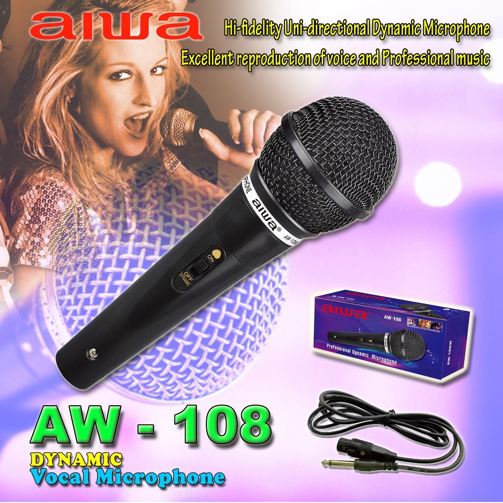 SL Mic Kabel AW 108 / Microphone Cable AIWA AW - 108 / Mic Dynamic AW-108B / Mic Kabel Murah AW 108B