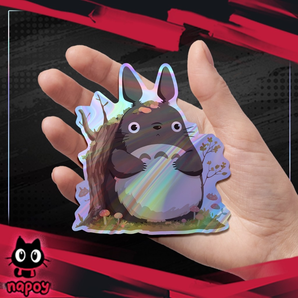 Stiker Hologram Besar Studio Ghibli Totoro Park