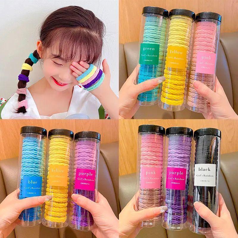 [SP893] Aksesoris Rambut Anak Perempuan Ikat Rambut Mini Gelombang Set Rainbow Bahan Handuk Tebal Le