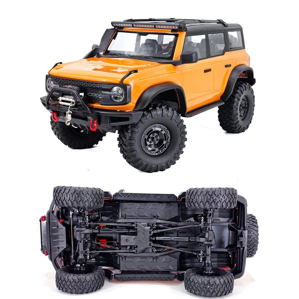 HUANGBO HB R1001 V2 FORD BRONCO RTR W/ WINCH (YELLOW) 1/10 4WD ADVENTURE ROCK CRAWLER #HB-R1001