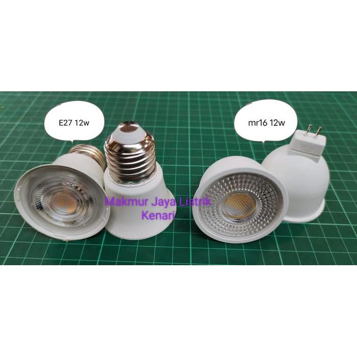 LED CUP 12 WATT MR16 atau E27 220V AC PENGGANTI HALOGEN Putih 4000K Kuning Warm White 12W - MR16, Pu