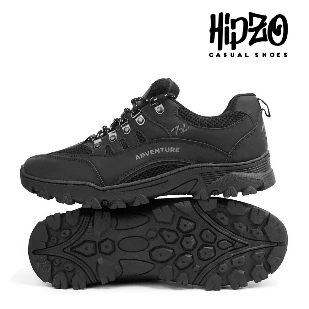 2E Sepatu Hiking Sporty Pria Outdoor M077 Hitam Tracking Original Gunung