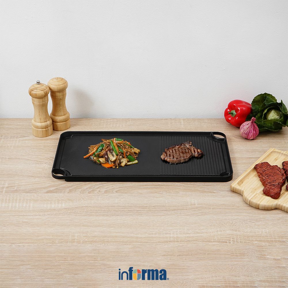 Informa Cooking Color Thompson Wajan Panggang 2 In 1 - Hitam Grill Pan Pan Panggang Pan Grill Wajan 