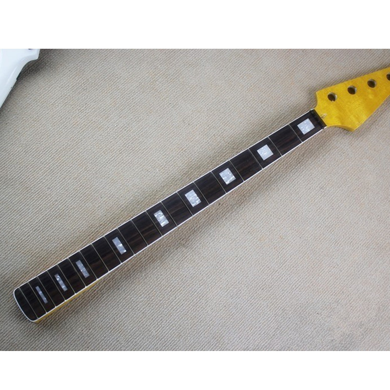 20Frets Maple Electric bass Guitar Neck Rosewood Fingeboard Yellow Paint Guitarra Musical truments A