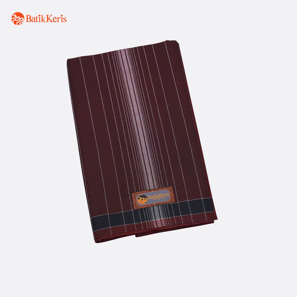Batik Keris Sarung Dewasa Tenun Motif Classic Polos + Box - Maroon