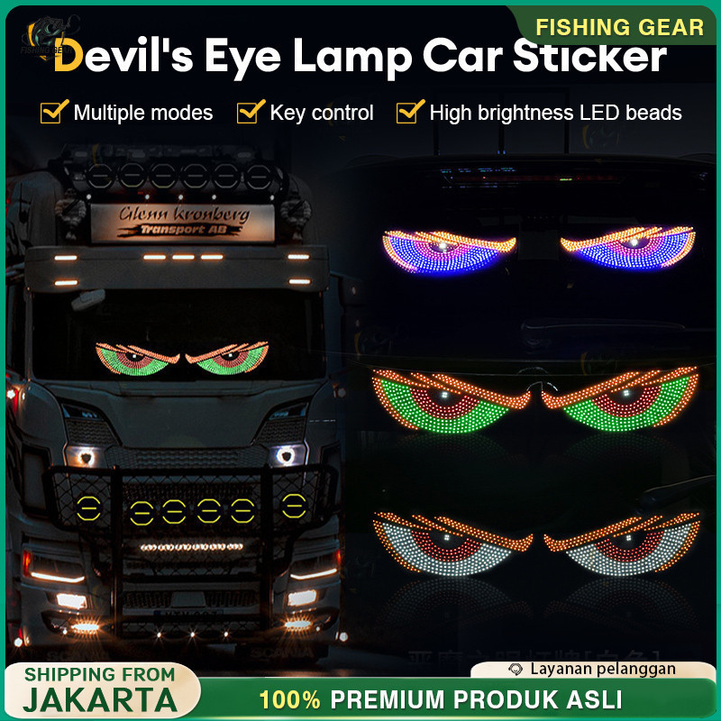 Lampu Devil Eye Merk Multi Mode Layar Tampilan LED Truk Depan Belakang Kaca Depan Mobil