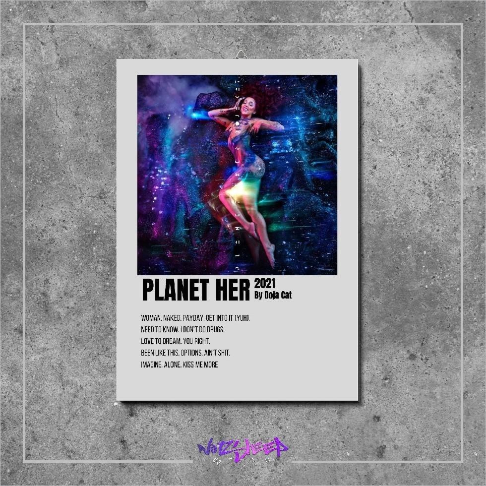 Poster Kayu Dekorasi  kayu  Cover Album Musik Planet Her  Doja Cat  notsleep walldecor Dekorasi