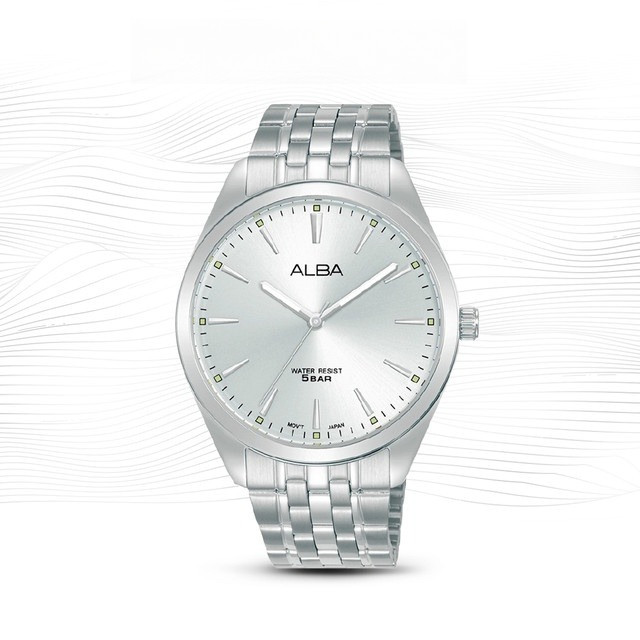 ALBA ARX107 Jam Tangan Pria Quartz Silver Dial Stainless Steel Strap Watch