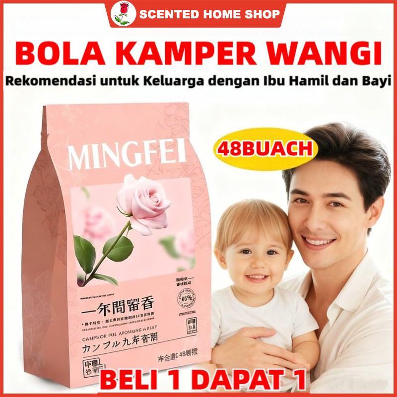 Bola Kapur Barus Mawar – Kamper Lemari Moth Balls, Pewangi Ruangan & Pengharum Lemari, Pewangi Lemar
