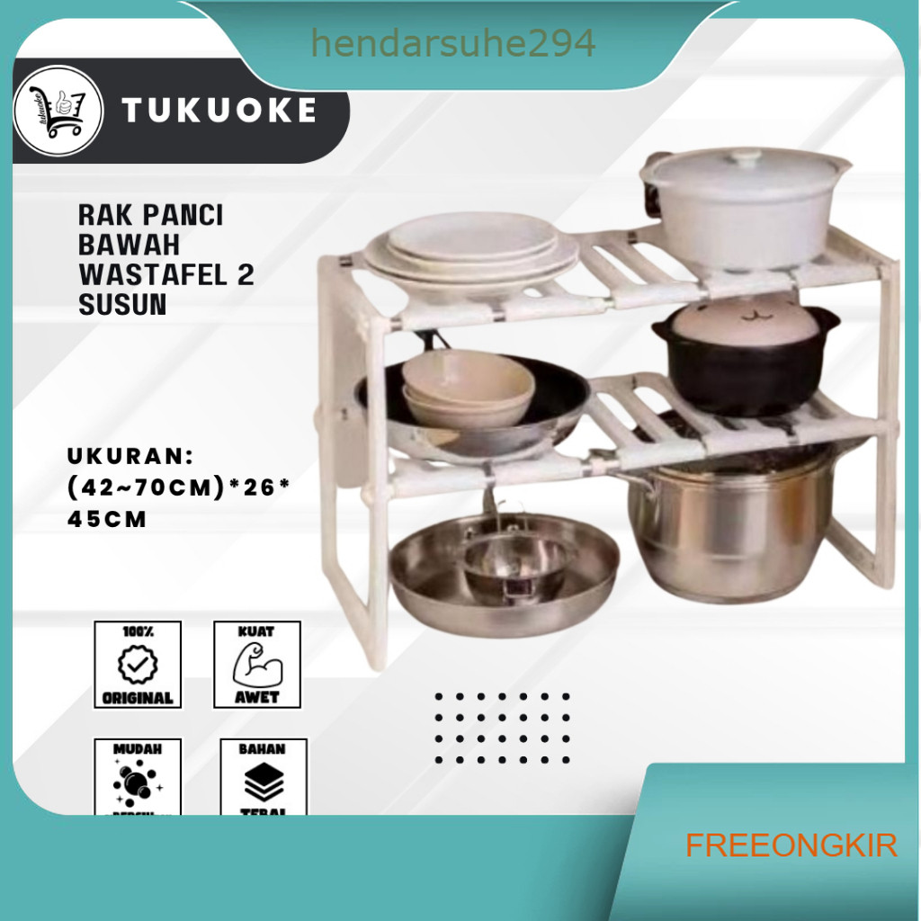 RAK PANCI BAWAH WASTAFEL 2 SUSUN Rak Susun Bumbu Dapur Rak Dapur Serbaguna