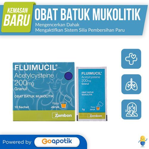 Fluimucil 200 Mg Serbuk Sachet / Obat Batuk Pengencer Dahak