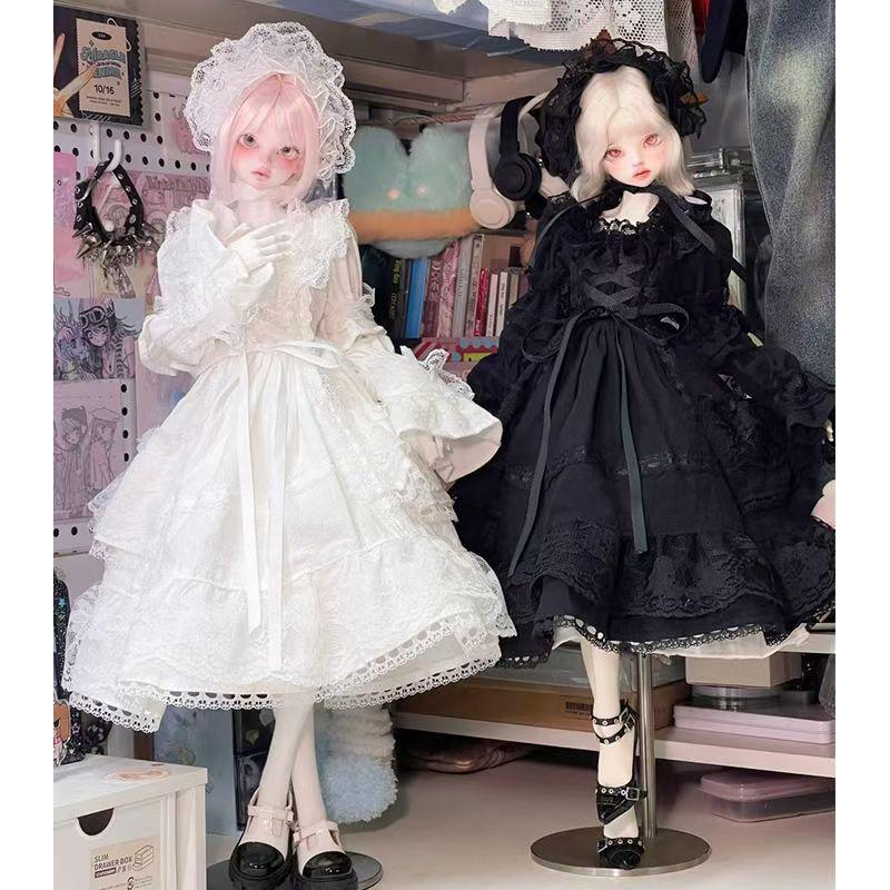 60CM BJD Doll Cute Clothes Maid Dress Black and White 1/3 1/4 1/6 Doll Accessories Children's toys