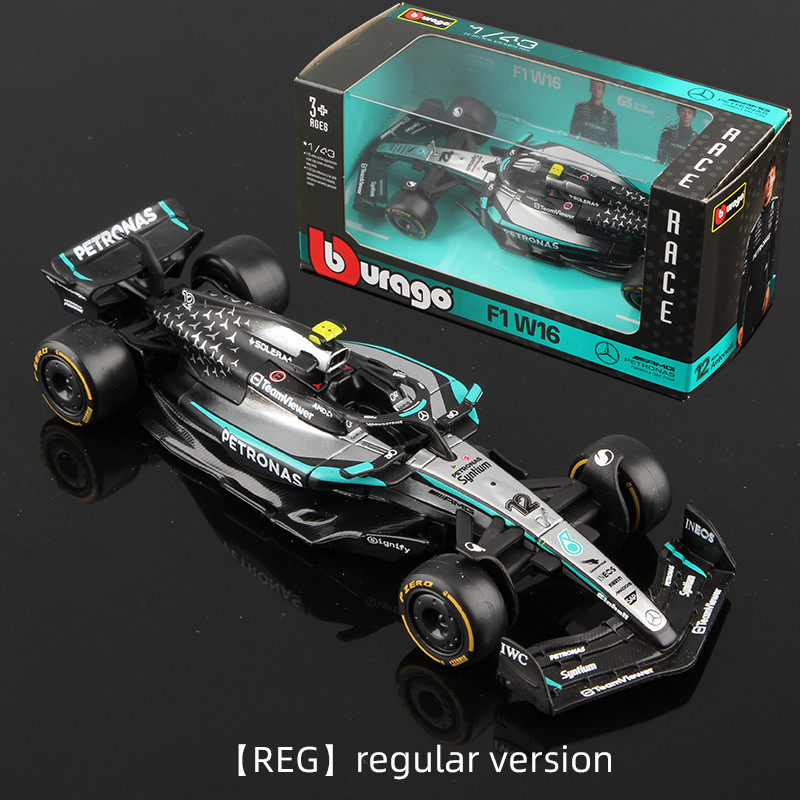 Bburago 1:43 Mercedes 2025 W16 E Performance F1 Formula Car Die Cast Vehicles Model Racing Auto Toy 