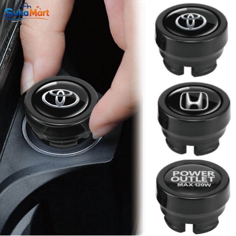 Universal Cover Soket Charger Pemantik Listrik Mobil dengan LOGO untuk Honda Toyota Mitsubishi Perli