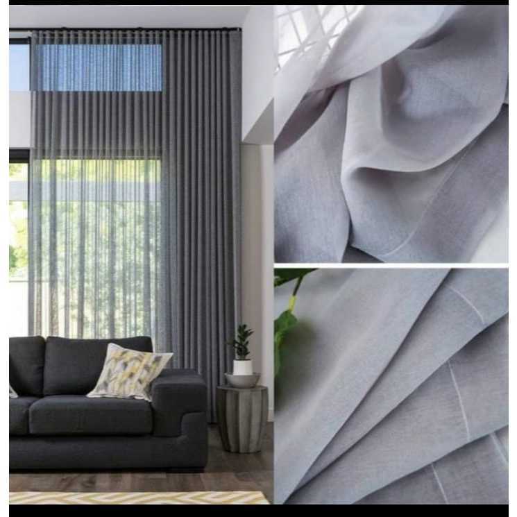 Dalaman gorden Vitrage Gorden vitrase polos warna Abu vitrase gorden motif import