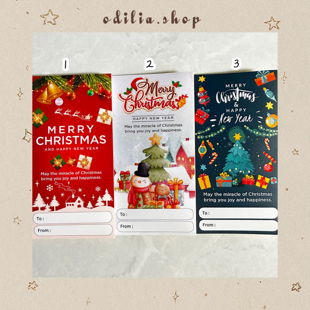 Stiker Persegi Natal isi 8 pcs Merry Christmas Aesthetic Sticker Hari Raya Natal Parcel Hampers Gift