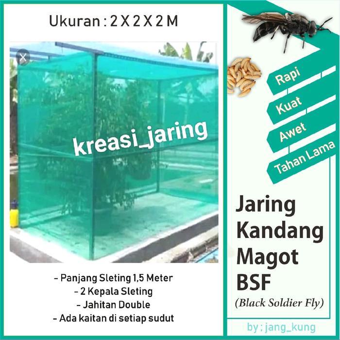 PROMO  kandang lalat bsf maggot 2x2x2m Hijau Daun Jaring - 2x2x2m, non alas