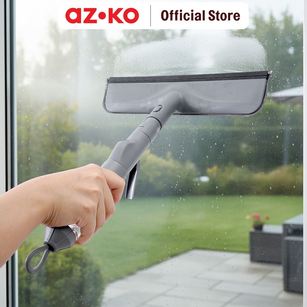 AZKO Proclean Pembersih Kaca Dengan Dispenser Sabun - Abu-Abu Glass Wiper Serokan Kaca Serbaguna Ala
