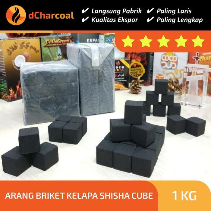 DAPURIA Arang Bara Briket 1kg Kotak Super Premium Kualitas Ekspor Shisha BBQ