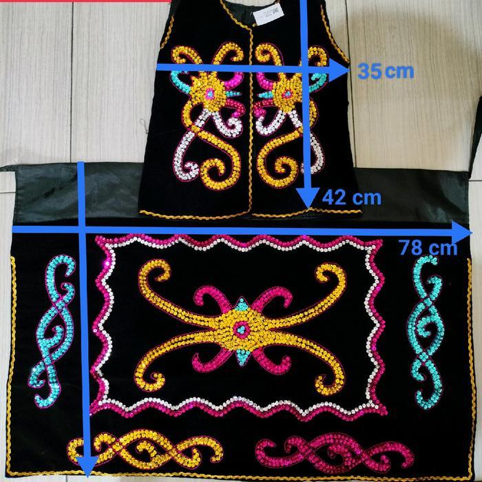 baju adat dayak Kalimantan anak paud TK cewek wanita anak anak kecil kostum dayak Borneo Kalimantan 