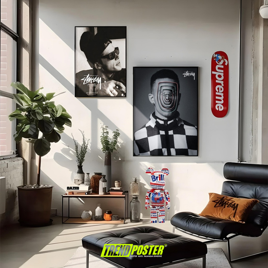 Poster Stussy besar 30x40 8 ball  poster dinding stussy poster kayu sweatwear hd