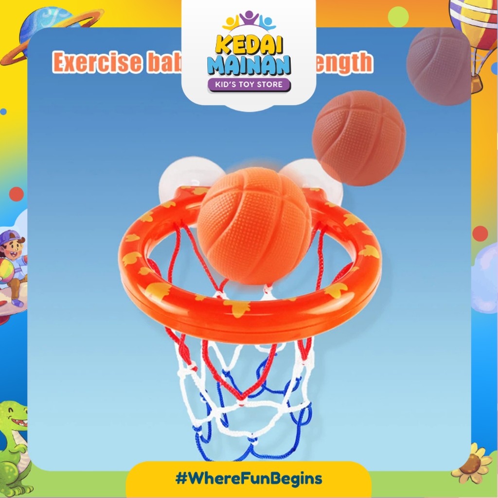 [KEDAIMAINAN] [WM506] Mini Ring Basket Bola Hoop Basketball Keranjang Sucker Dinding Tempel Mainan M