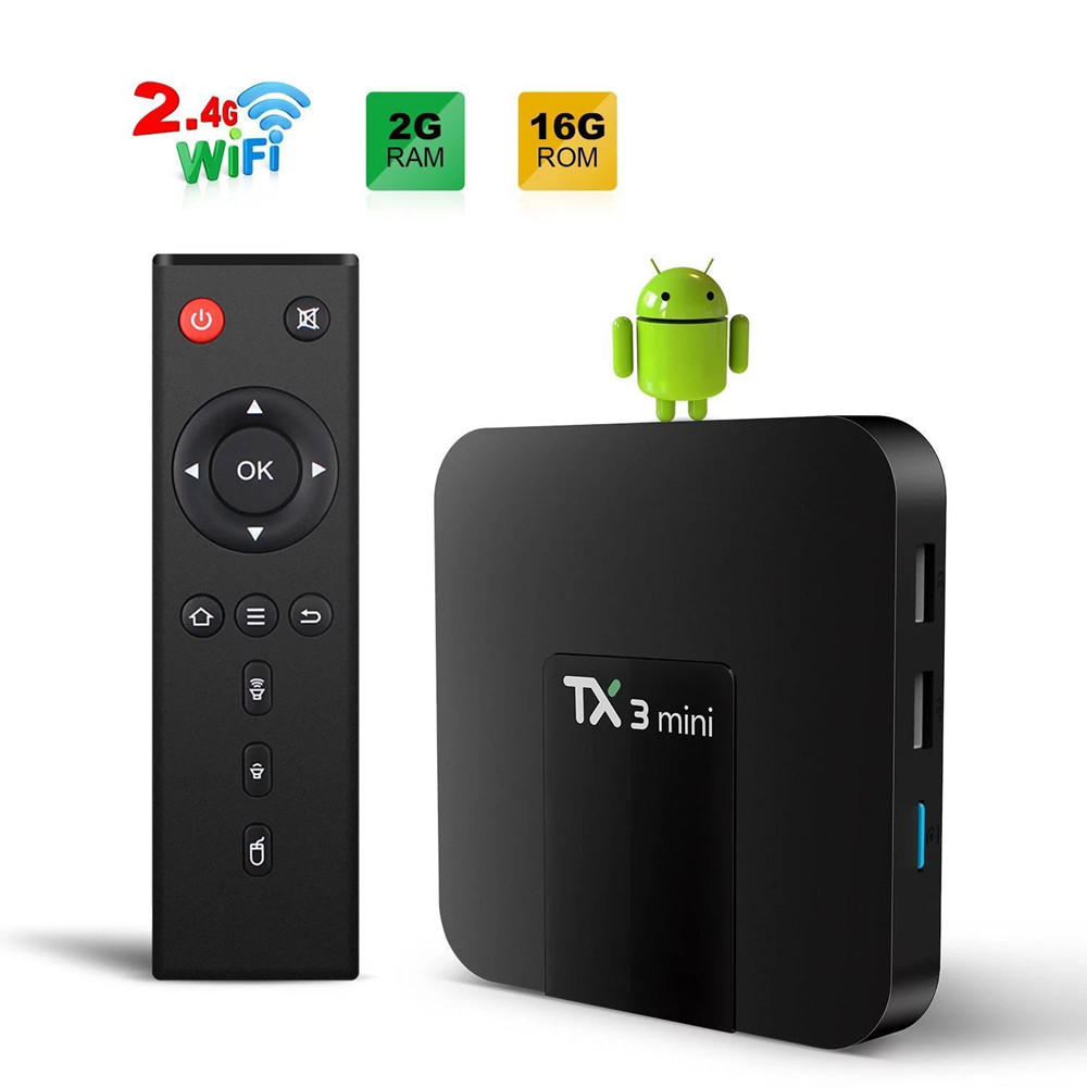 TX3 MINI 4K H.265 2G 16G 2.4G Wifi Set Top Box Mea player Receiver Android Mini Smart TV Box RK3228A