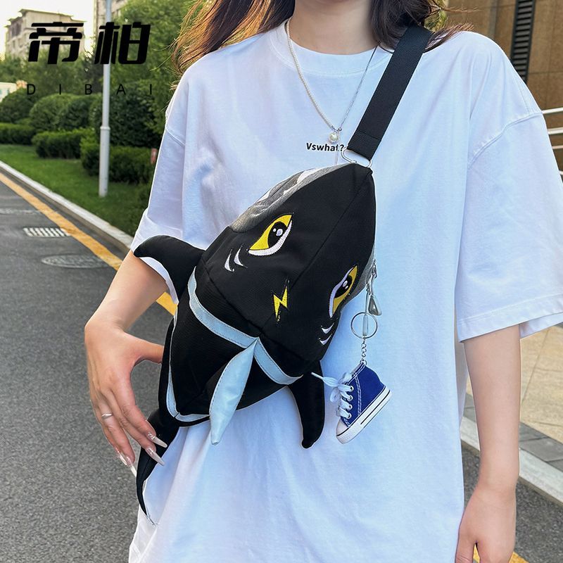 Tas dada hiu, tas bersepeda tren pria dan wanita, tas pinggang kecil, tas pinggang kecil