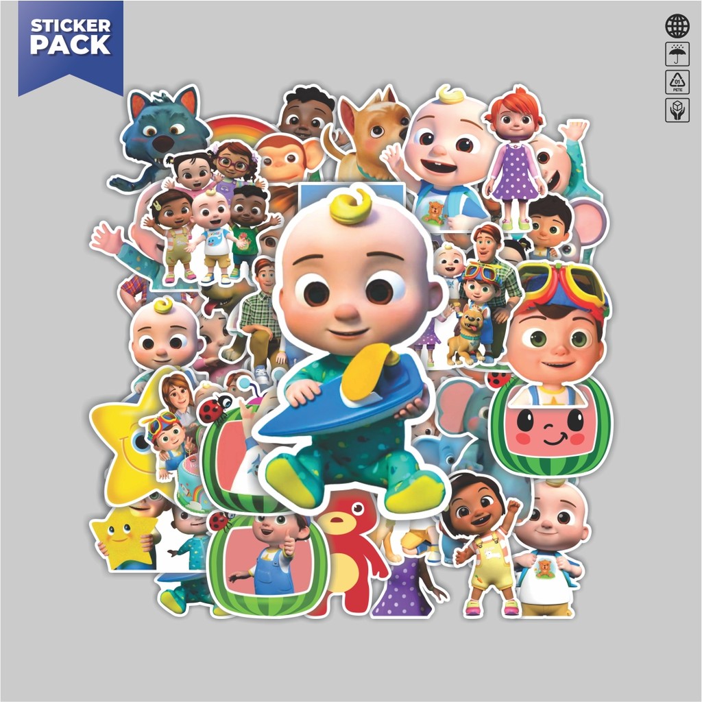 [100PCS]Stiker Pack Stiker Cocomelon Aesthetic Vinyl Anti Air Dekorasi Sticker Laptop Buku Journal K