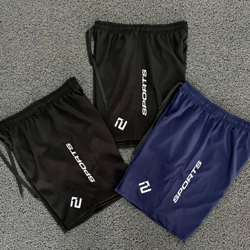 (1kg=10pcs) celana pendek pria wanita sport polos gym running futsal football voli terbaru populer