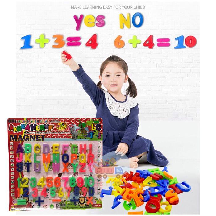 Mainan Edukasi Anak Huruf Dan Angka Abjad Alphabet Magnet - Huruf Angka Magnet