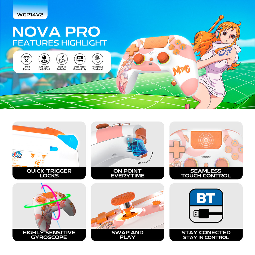 FANTECH x ONEPIECE EXCLUSIVE Collaboration Gamepad EGGHEAD NOVA PRO WGP14V2 / WGP14 V2 / WGP14-V2 Li