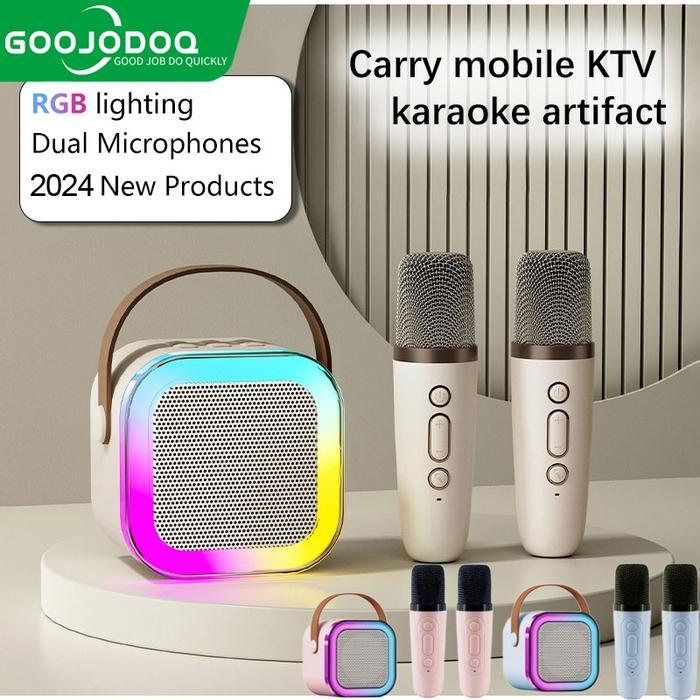 GOOJODOQ K12 Mini KTV Bluetooth LED Karaoke Speaker for Wesing Smule - Blue 1