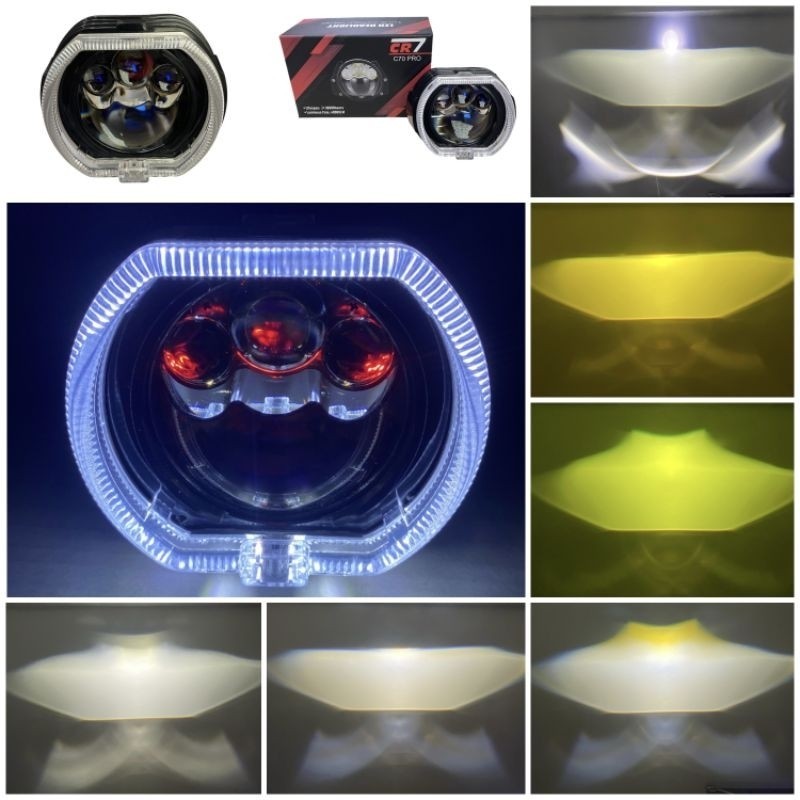 Lampu Biled Laser ORI CR7 3 Laser 1 Warna 3 Warna Bundling dan Non Bundling 75w Original