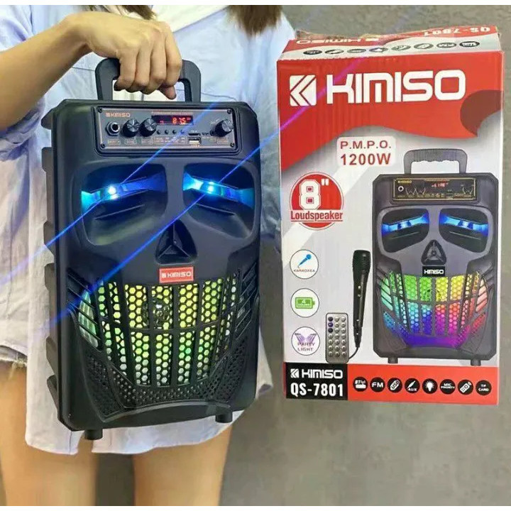 PALING LAKUUUUU Speaker Bluetooth Kimiso 8.8inc Speaker Bluetooth Subwoofer aktif 7801 Super Bass Sp