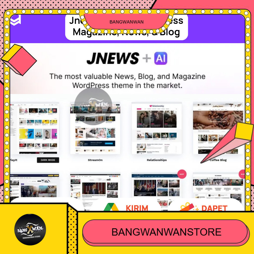 Jnews Theme Wordpress premium unlimited domain + Bonus