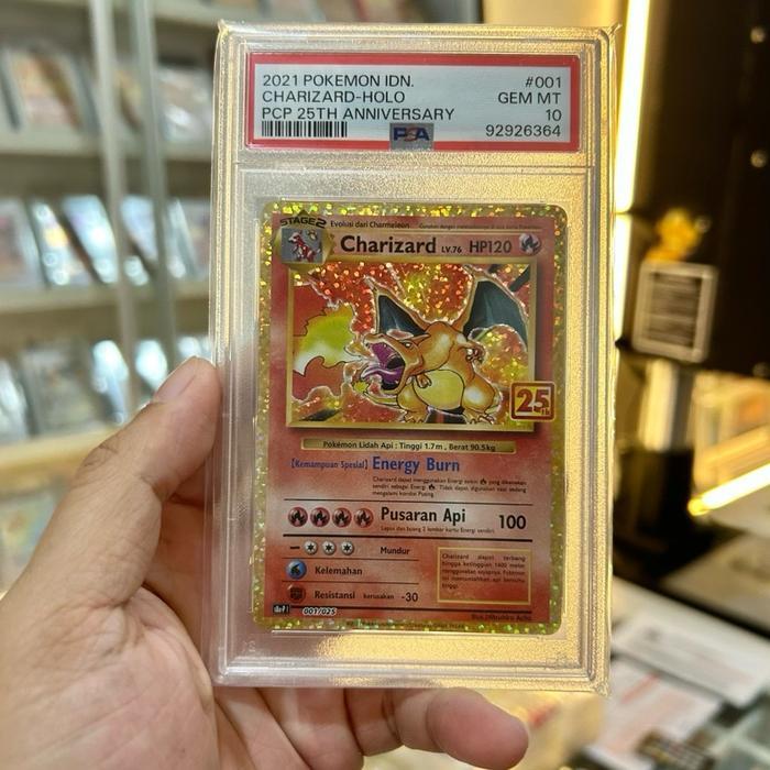 Charizard 25th Anniversary PSA 10 indonesia 1 kartu POKEMON tcg card set Indonesia NON (english japa