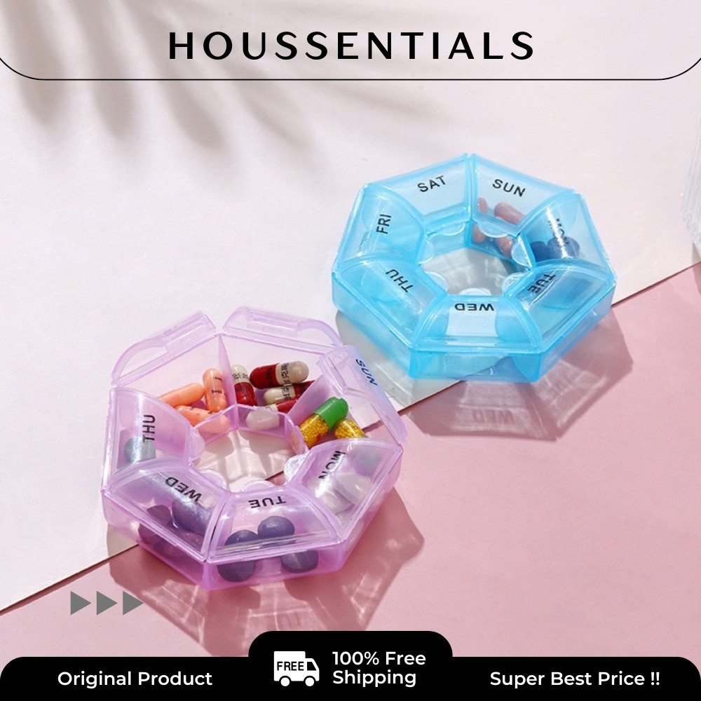 Houssentials Kotak Obat / Tempat Obat / Tempat Obat Harian / Kotak Obat Harian / Medicine Box / Kota