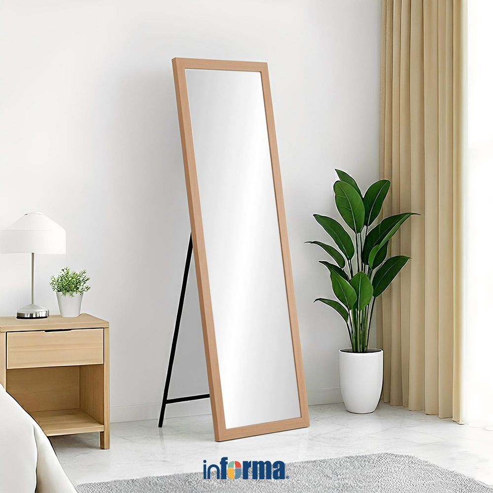 Informa 40X150 cm Cermin Lantai C249 - Kayu Standing Floor Mirror Kaca Berdiri Serbaguna Dengan Sand